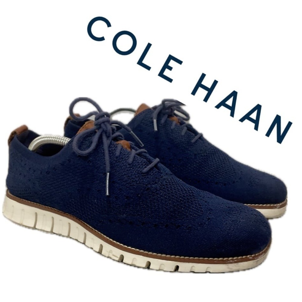 Cole Haan‎ ZeroGrand Stitchlite Navy Blue Wingtip Oxford Shoes C24947 Mens 9M